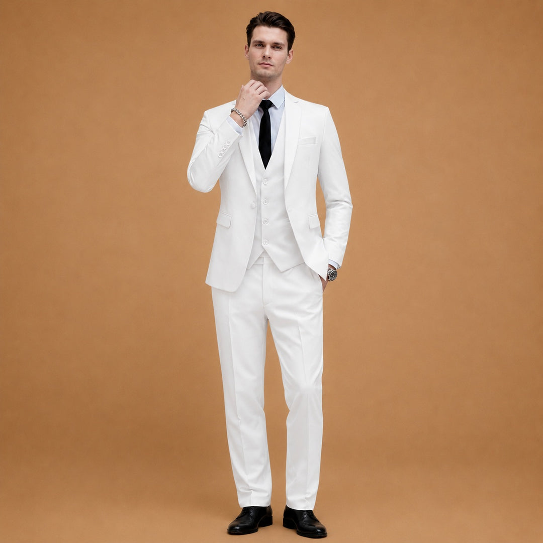 Fato de Três Peças Slim Fit Homem Casamento