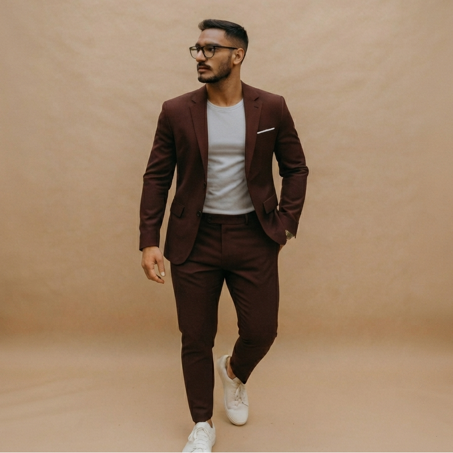 Fato Slim Fit Homem Blazer e Calças Corte Moderno