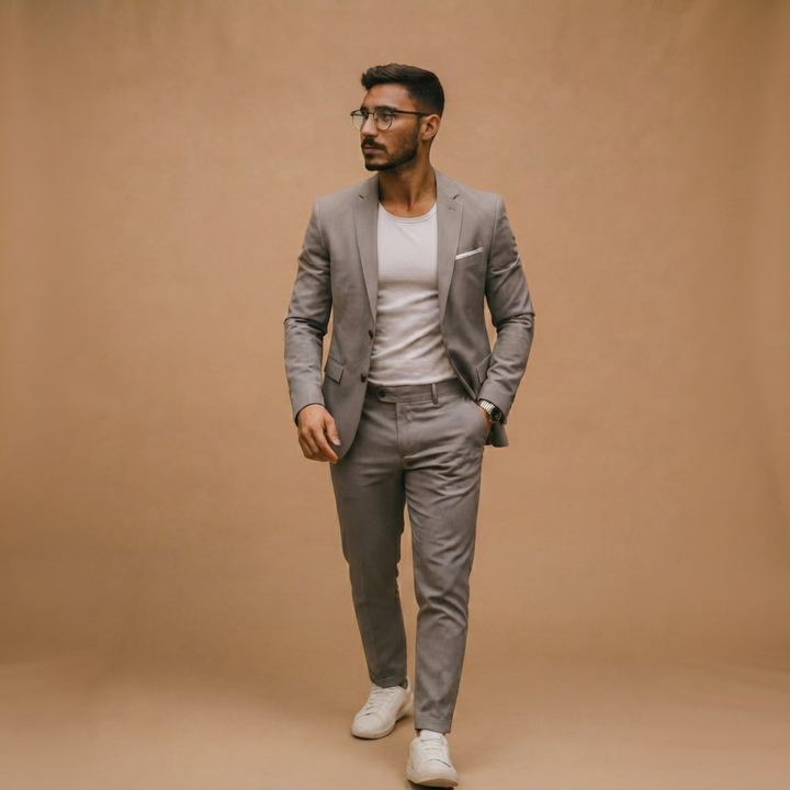 Fato Slim Fit Homem Blazer e Calças Corte Moderno