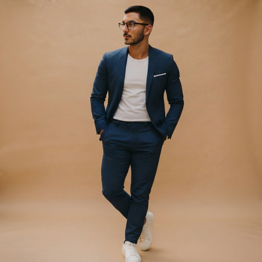 Fato Slim Fit Homem Blazer e Calças Corte Moderno