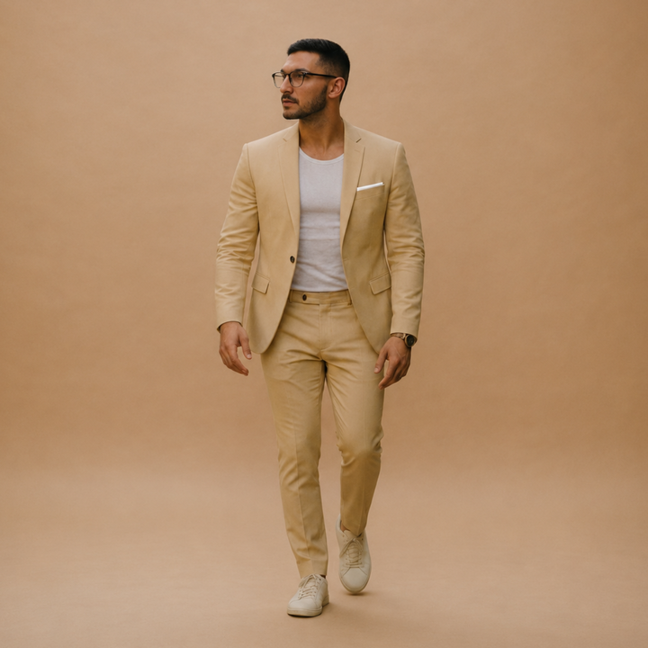 Fato Slim Fit Homem Blazer e Calças Corte Moderno