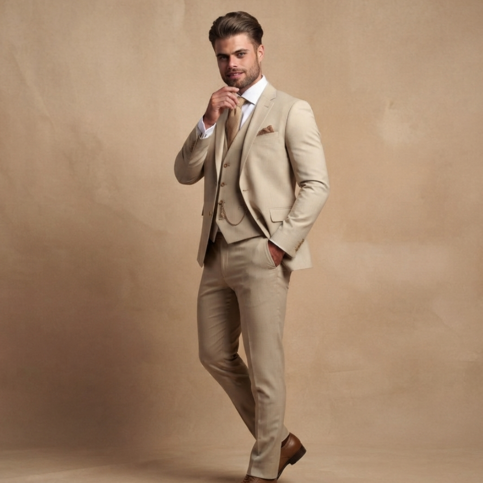 Fato Três Peças Homem Casamento Elegante