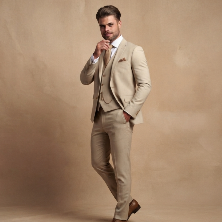 Fato Três Peças Homem Casamento Elegante