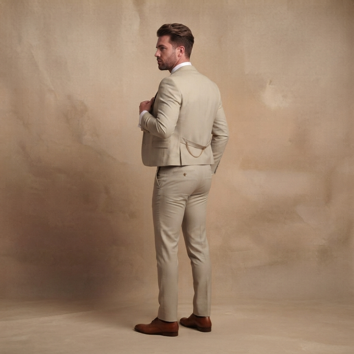 Fato Três Peças Homem Casamento Elegante