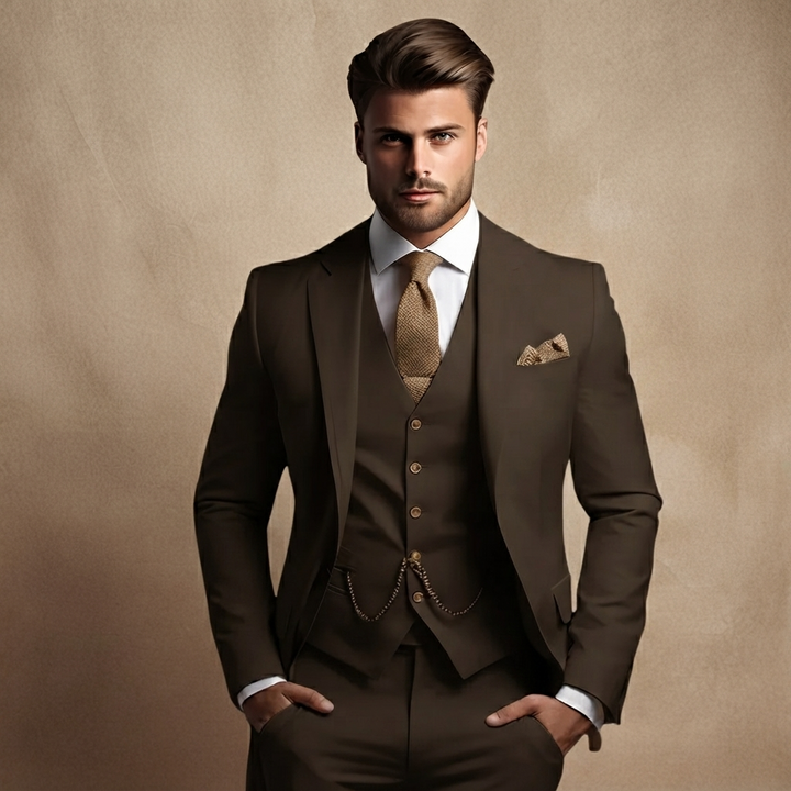 Fato Três Peças Homem Casamento Elegante