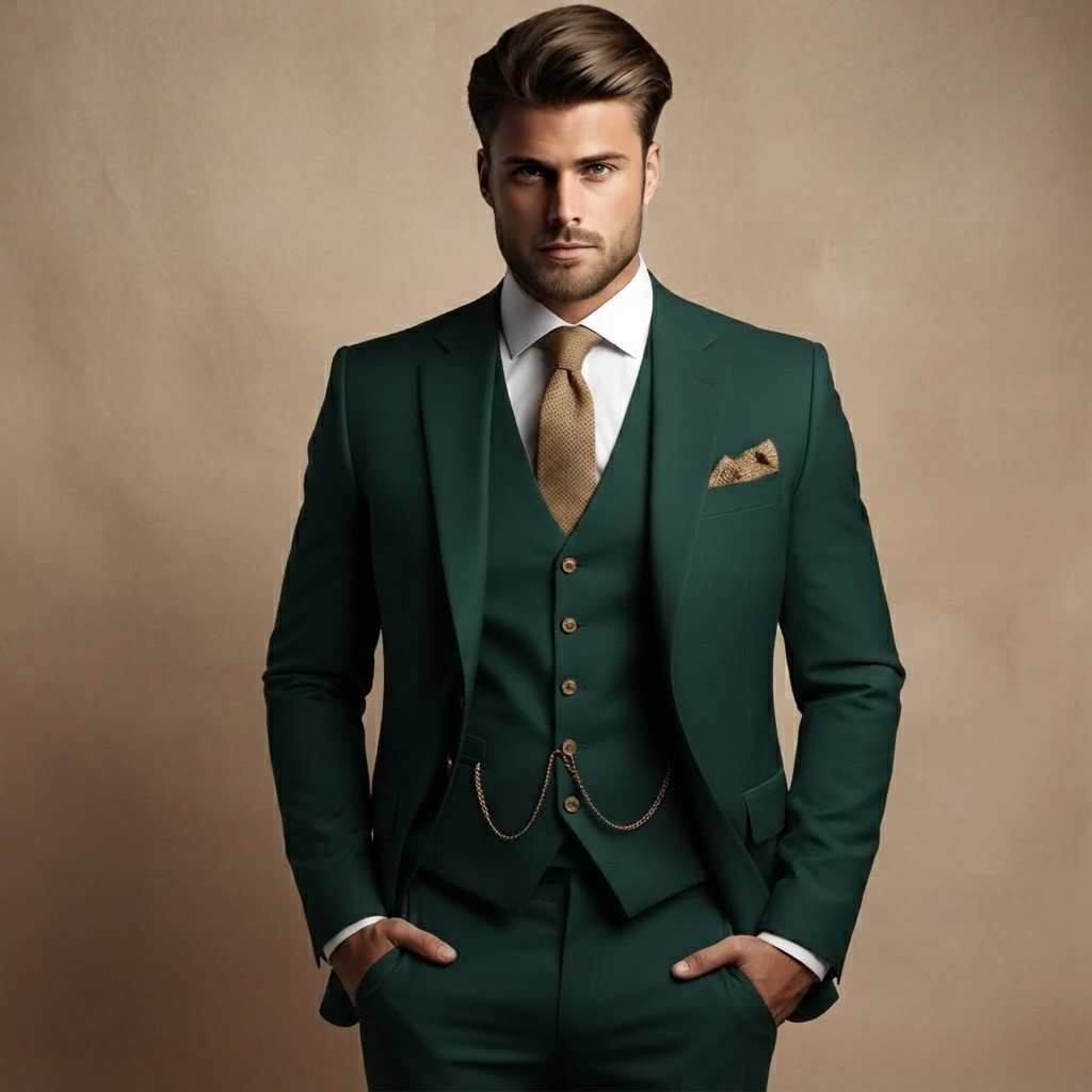 Fato Três Peças Homem Casamento Elegante