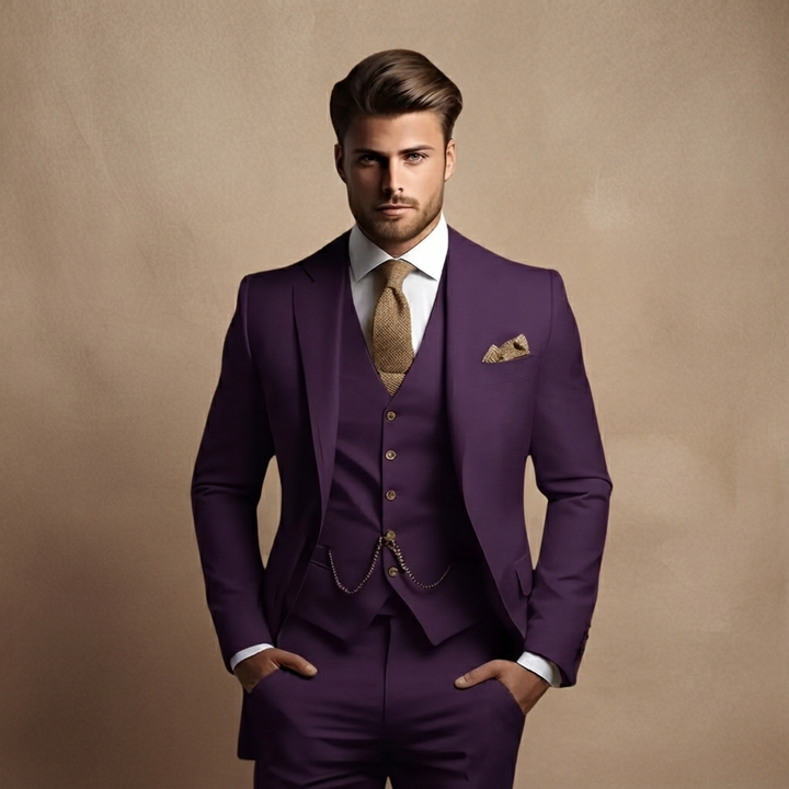 Fato Três Peças Homem Casamento Elegante