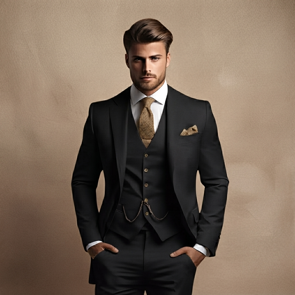 Fato Três Peças Homem Casamento Elegante