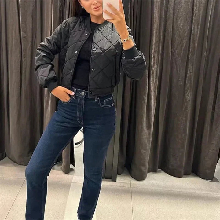 Fernanda | Bomber Acolchoada Matelassé Mulher Padrão Diamante