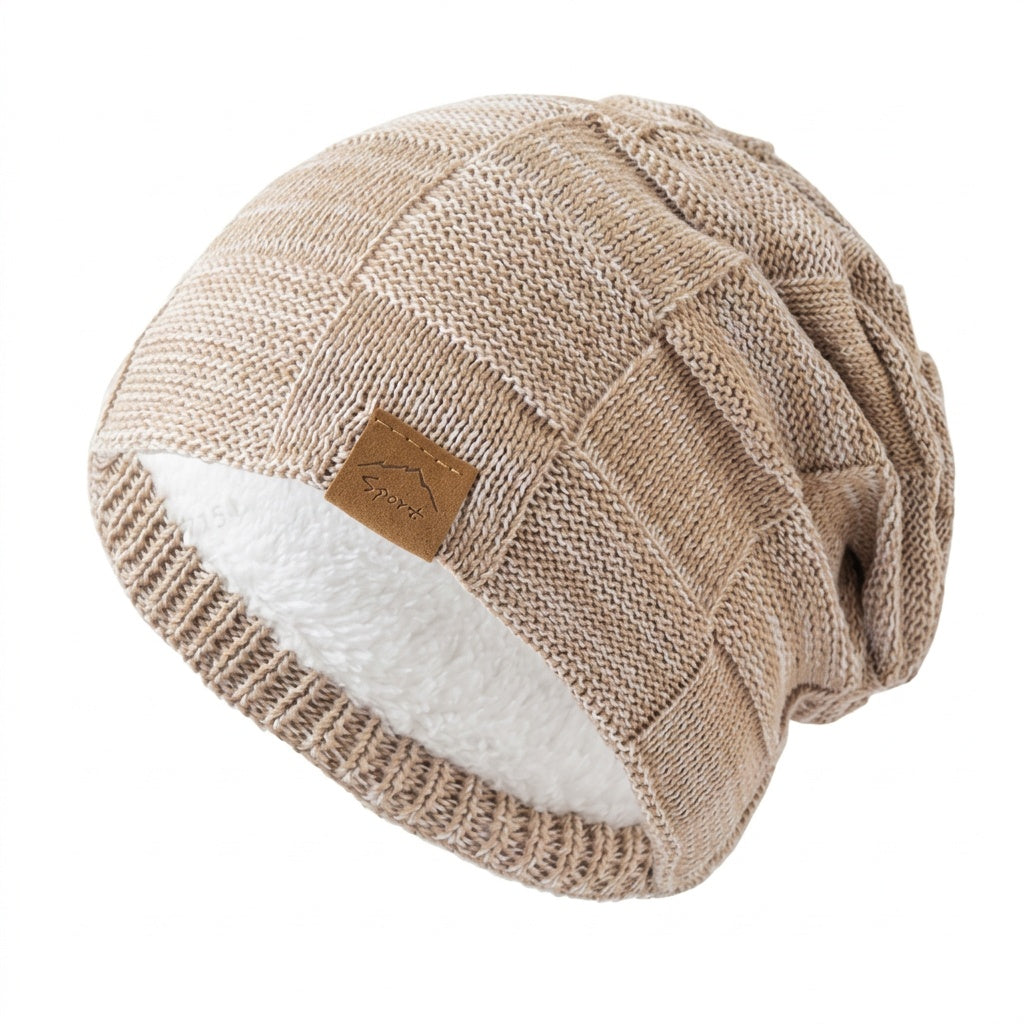 Fernanda | Gorro de Malha com Forro Polar Mulher Slouchy