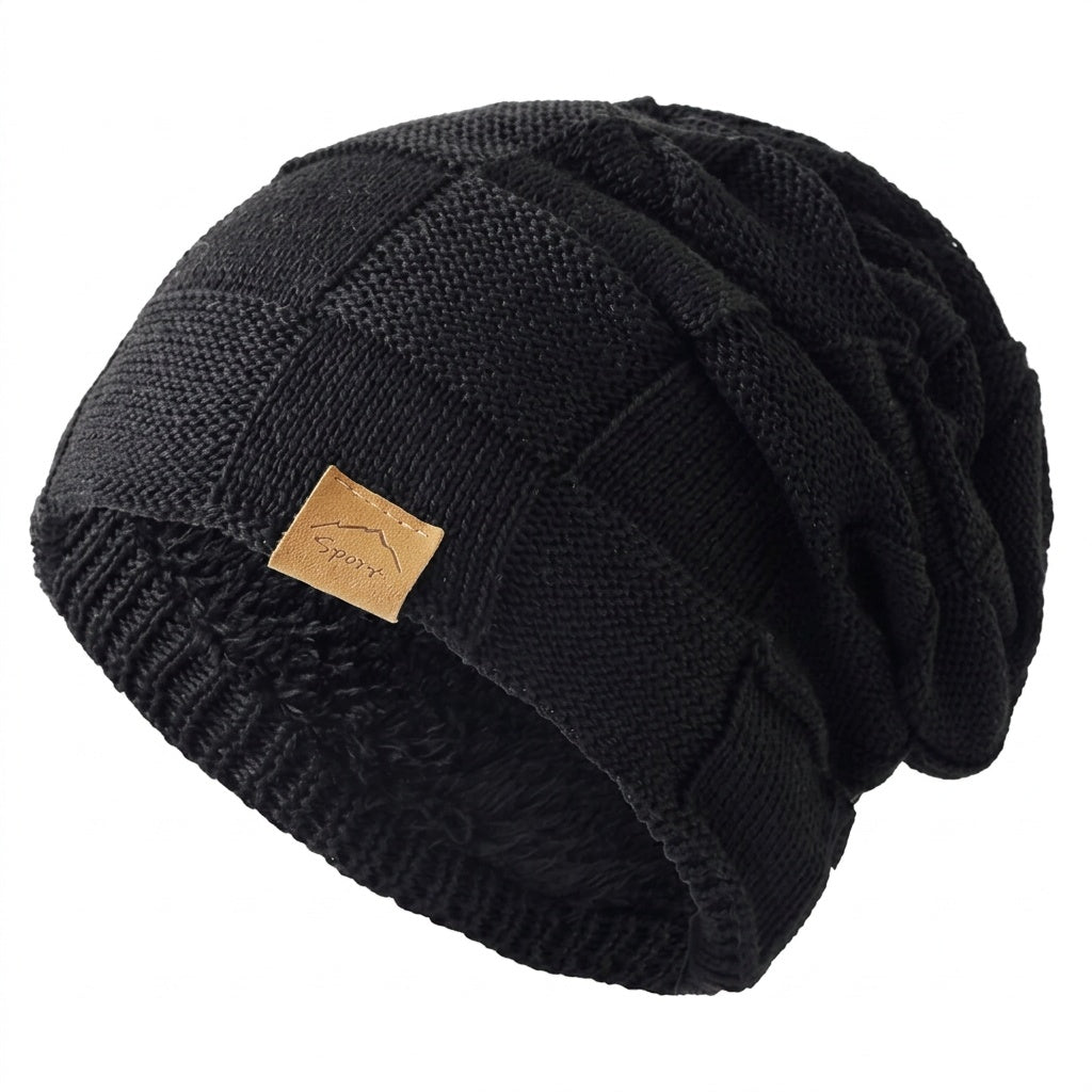 Fernanda | Gorro de Malha com Forro Polar Mulher Slouchy