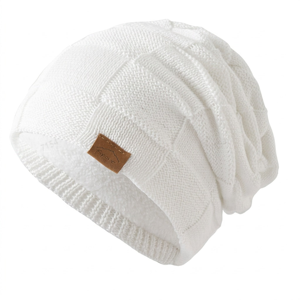 Fernanda | Gorro de Malha com Forro Polar Mulher Slouchy
