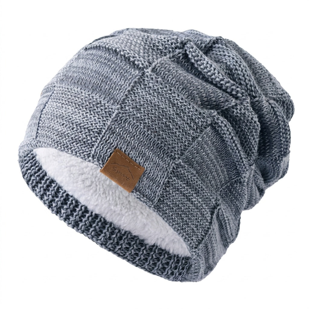 Fernanda | Gorro de Malha com Forro Polar Mulher Slouchy