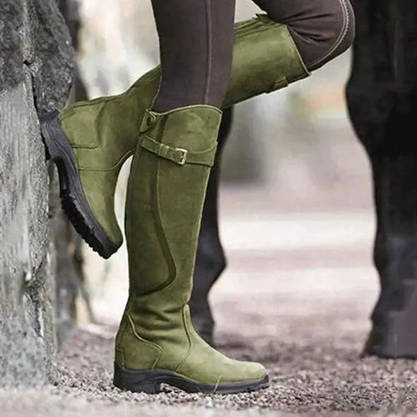 Filipa | Botas Inverno Mulher Couro Cano Alto com Fivela