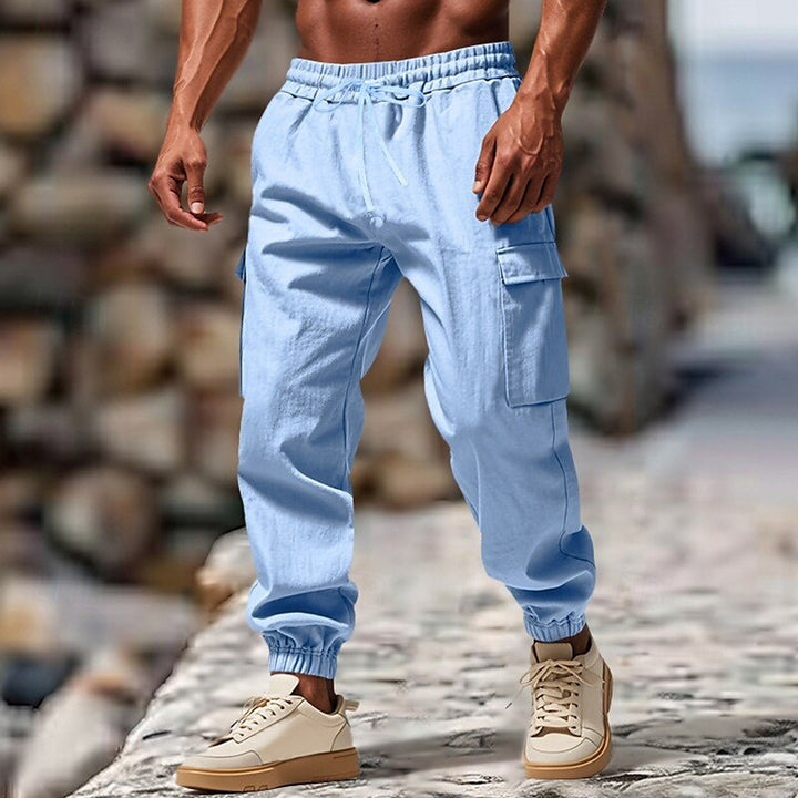 Filipe | Calças Cargo Homem Jogger Cintura Elástica com Bolsos Laterais