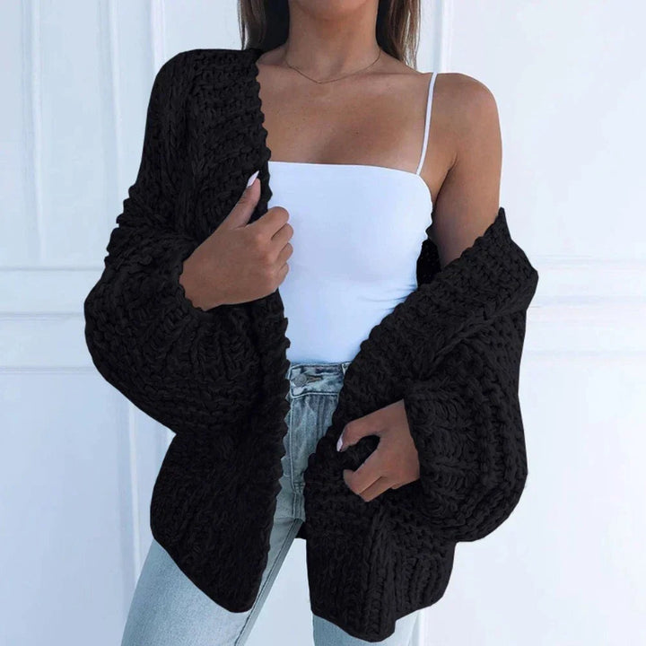 Francisca | Cardigan de Malha Grossa Mulher Oversize Manga Larga