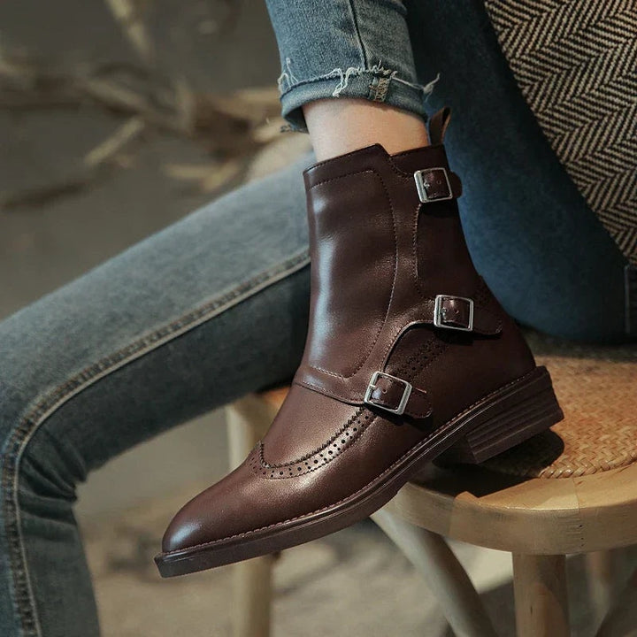 Francisca | Chelsea Boots de Couro Homem Fivelas Monk