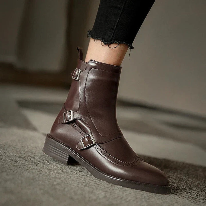 Francisca | Chelsea Boots de Couro Homem Fivelas Monk