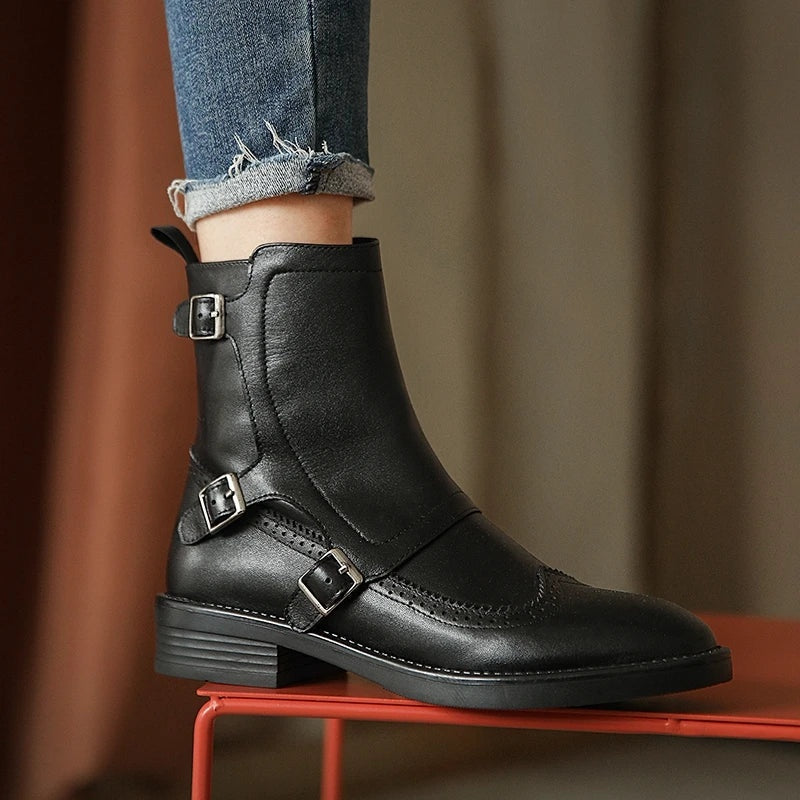 Francisca | Chelsea Boots de Couro Homem Fivelas Monk