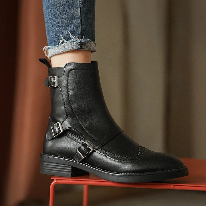 Francisca | Chelsea Boots de Couro Homem Fivelas Monk