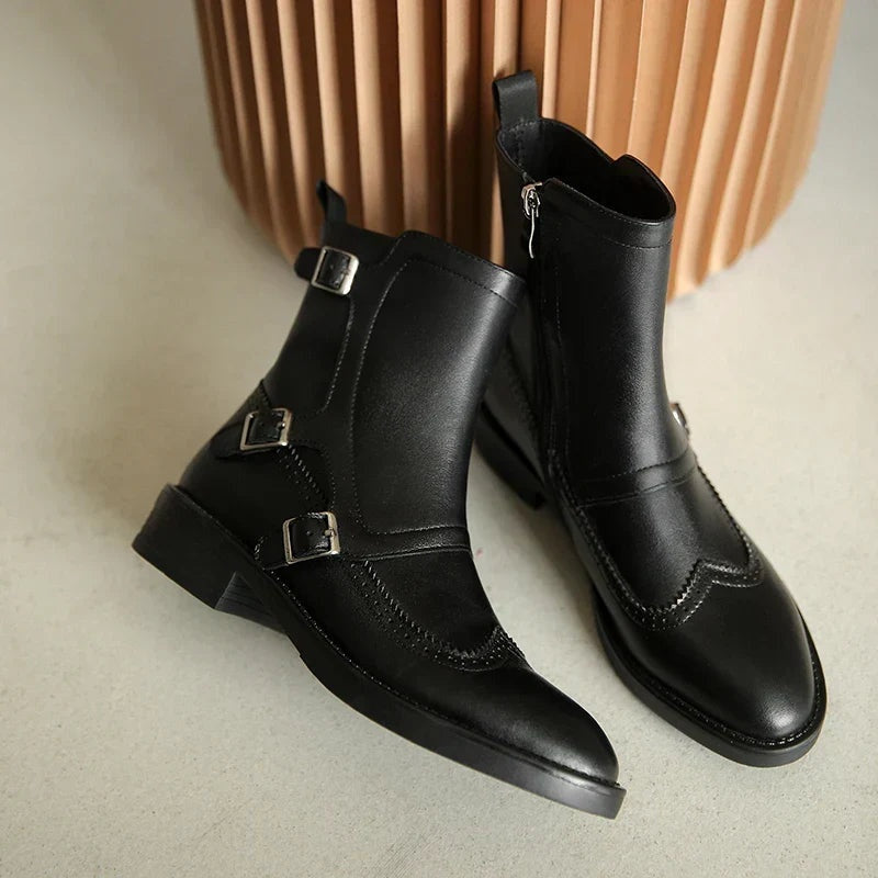 Francisca | Chelsea Boots de Couro Homem Fivelas Monk