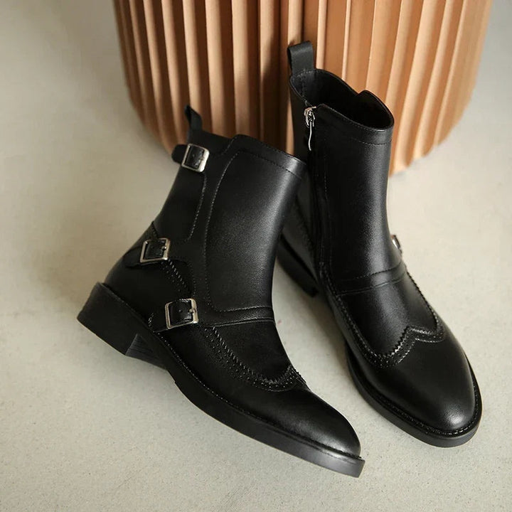 Francisca | Chelsea Boots de Couro Homem Fivelas Monk