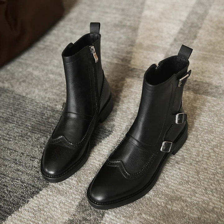 Francisca | Chelsea Boots de Couro Homem Fivelas Monk