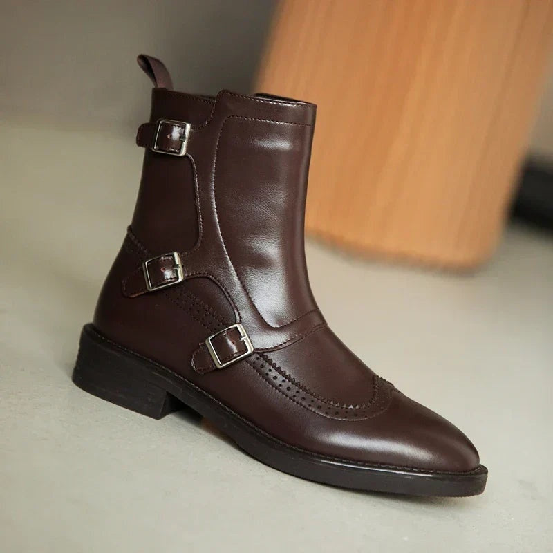 Francisca | Chelsea Boots de Couro Homem Fivelas Monk