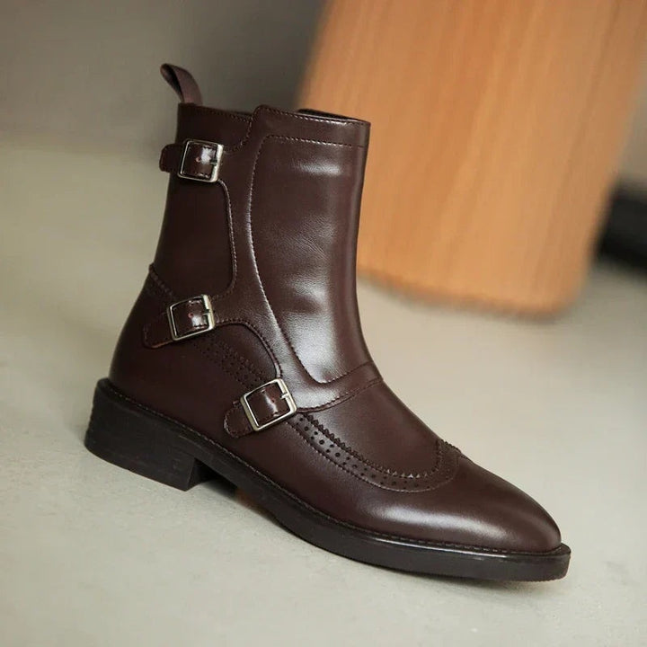 Francisca | Chelsea Boots de Couro Homem Fivelas Monk