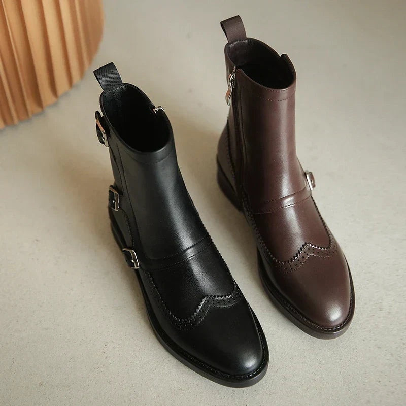 Francisca | Chelsea Boots de Couro Homem Fivelas Monk