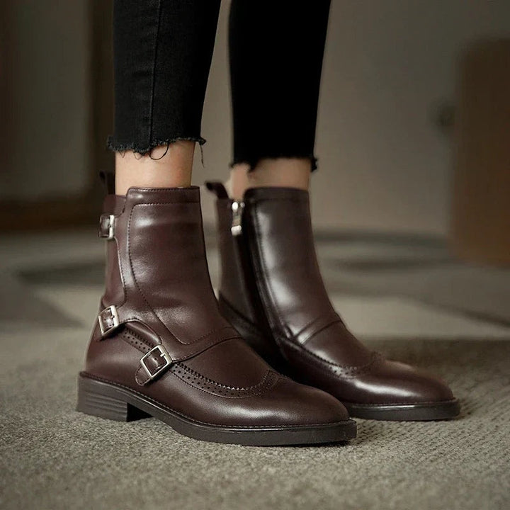 Francisca | Chelsea Boots de Couro Homem Fivelas Monk