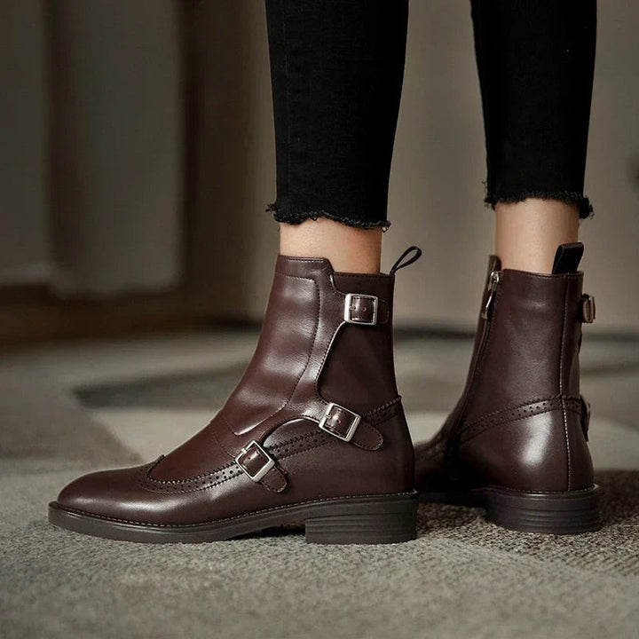 Francisca | Chelsea Boots de Couro Homem Fivelas Monk