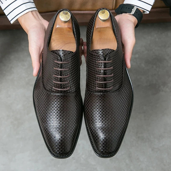 Francisco | Sapatos Oxford de Couro Texturado Homem com Atacadores