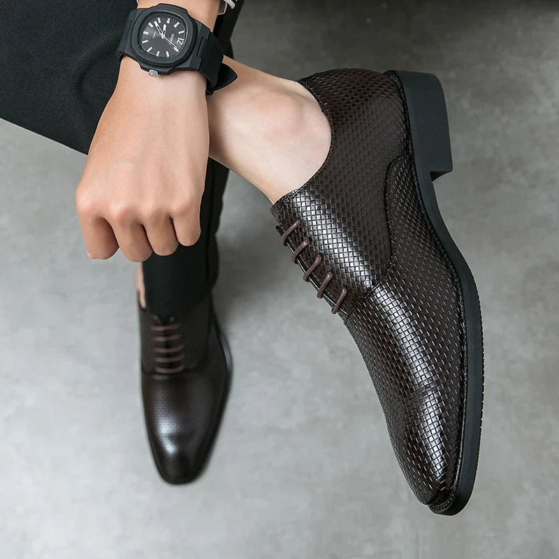 Francisco | Sapatos Oxford de Couro Texturado Homem com Atacadores