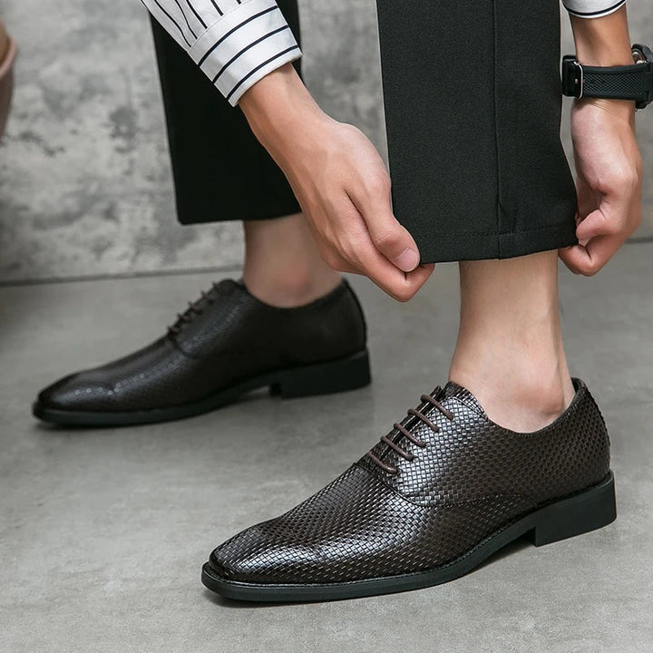Francisco | Sapatos Oxford de Couro Texturado Homem com Atacadores