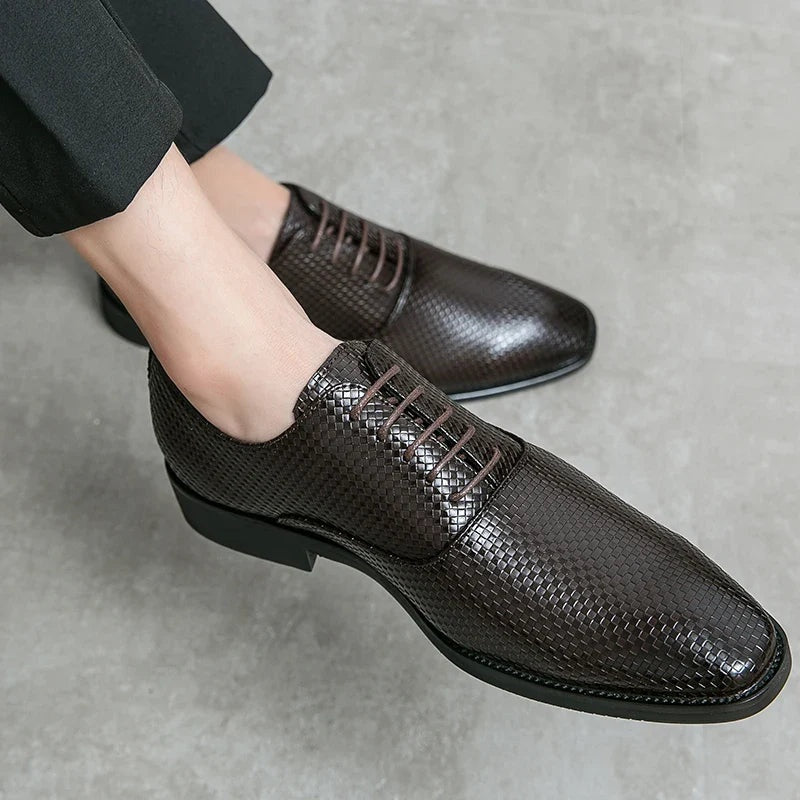 Francisco | Sapatos Oxford de Couro Texturado Homem com Atacadores