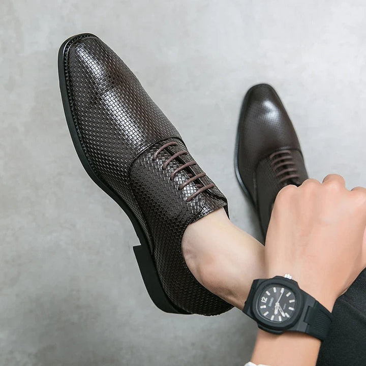 Francisco | Sapatos Oxford de Couro Texturado Homem com Atacadores