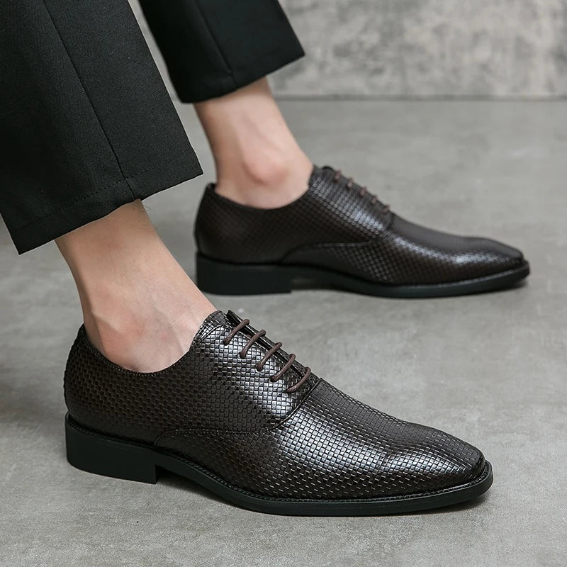 Francisco | Sapatos Oxford de Couro Texturado Homem com Atacadores