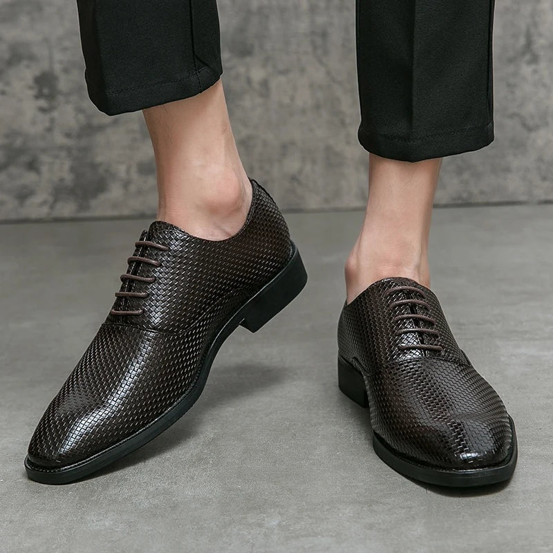 Francisco | Sapatos Oxford de Couro Texturado Homem com Atacadores
