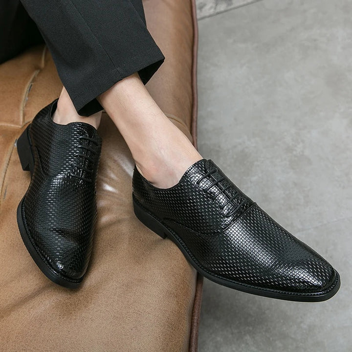 Francisco | Sapatos Oxford de Couro Texturado Homem com Atacadores
