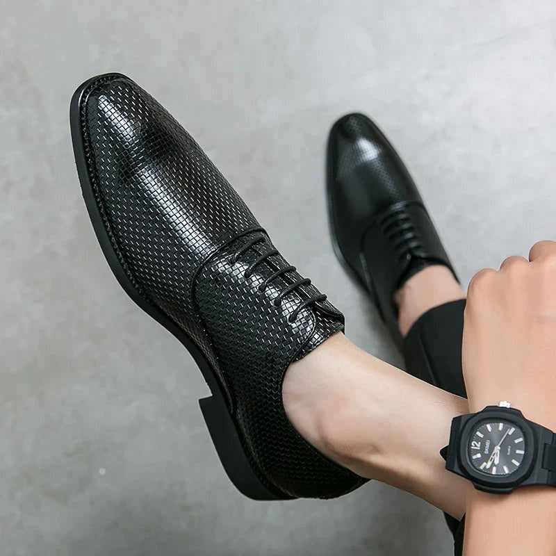 Francisco | Sapatos Oxford de Couro Texturado Homem com Atacadores