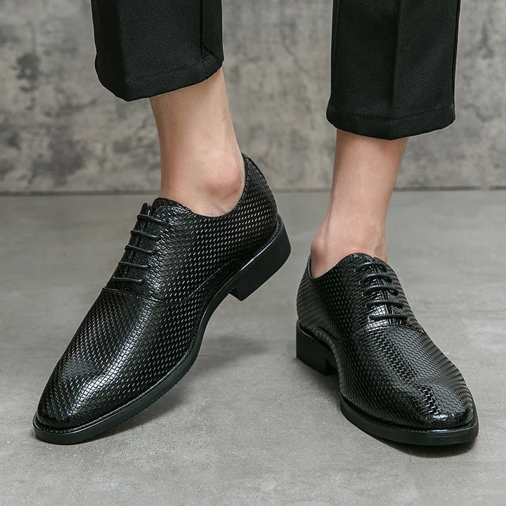 Francisco | Sapatos Oxford de Couro Texturado Homem com Atacadores