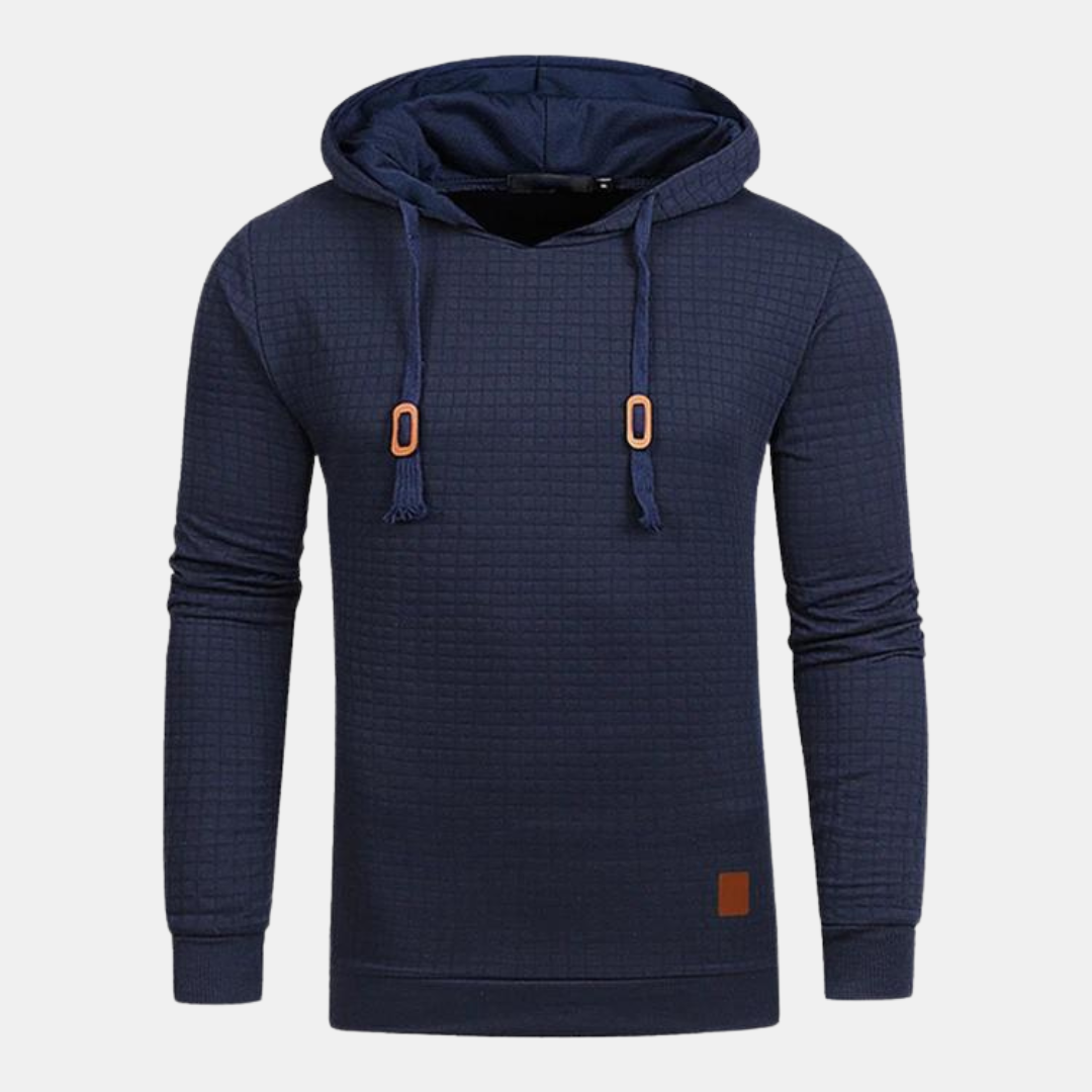 Gustavo | Hoodie Homem Textura Padrão com Capuz e Cordões