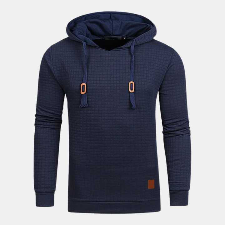 Gustavo | Hoodie Homem Textura Padrão com Capuz e Cordões