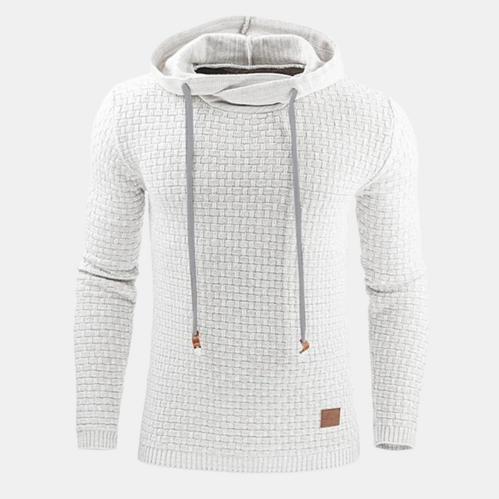 Gustavo | Hoodie Homem Textura Padrão com Capuz e Cordões