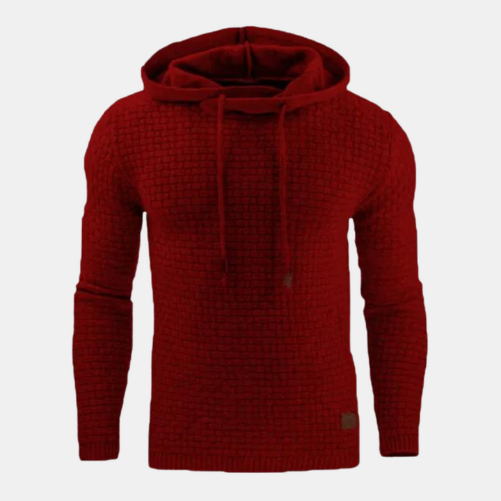 Gustavo | Hoodie Homem Textura Padrão com Capuz e Cordões