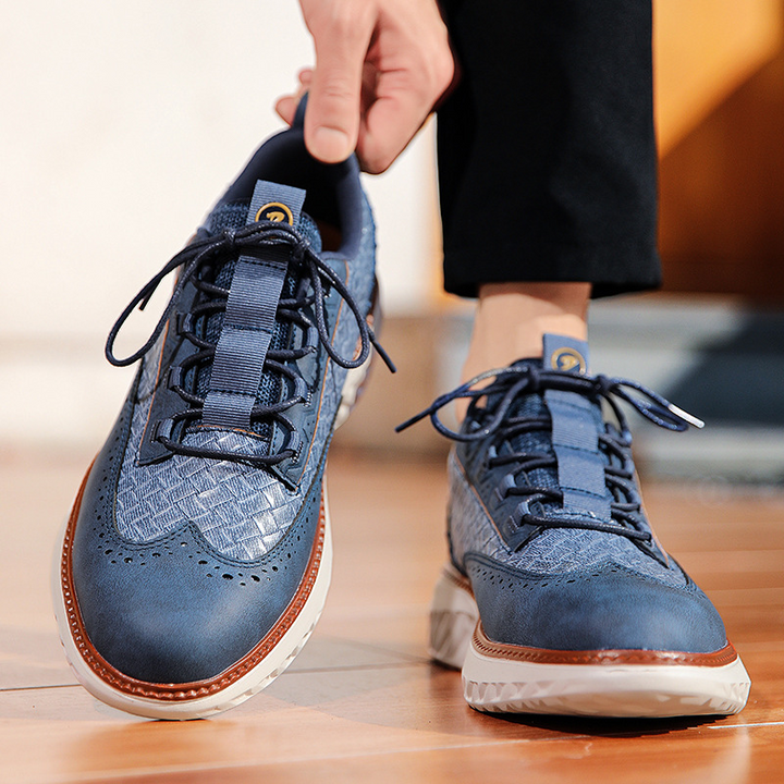 Gustavo | Sneakers Homem Estilo Oxford com Textura Tecida Sola Leve