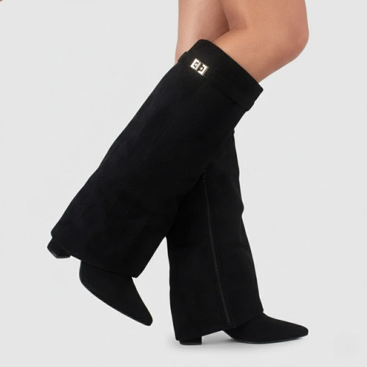 Helena | Botas de Pele Cano Alto Mulher Biqueira Fina
