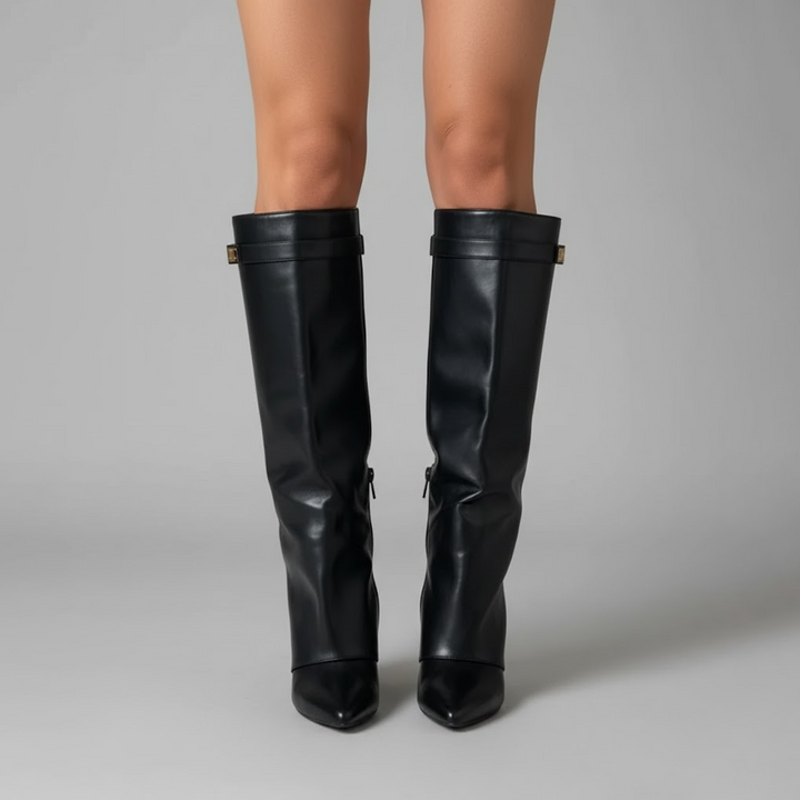 Helena | Botas de Pele Cano Alto Mulher Biqueira Fina