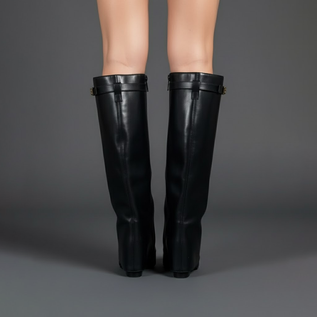 Helena | Botas de Pele Cano Alto Mulher Biqueira Fina